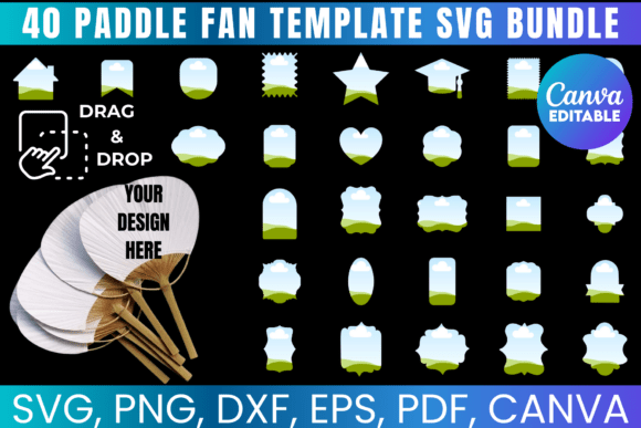 40 Paddle Fan Template SVG Bundle