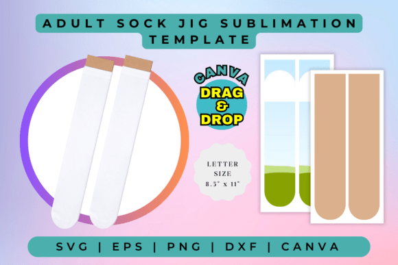 Adult Sock Jig Sublimation Template: Canva Graphics That Deliver Brand Clarity