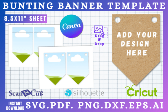 Bunting Banner Template Canva SVG 03 Graphics