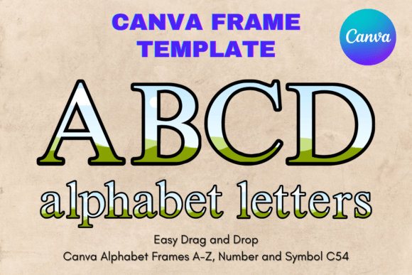 Canva Letters Frame Alphabet Template_54 Graphics