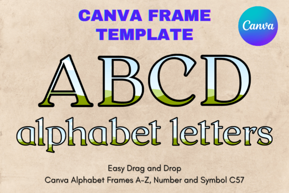 Canva Letters Frame Alphabet Template_57 Graphics