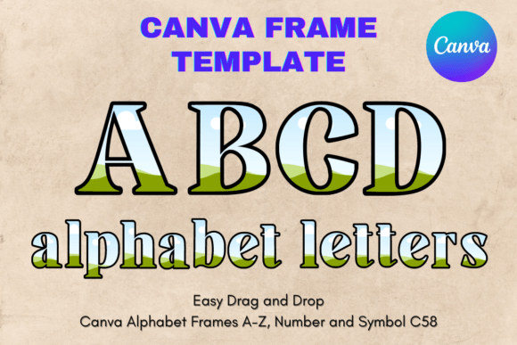 Canva Letters Frame Alphabet Template_58 Graphics