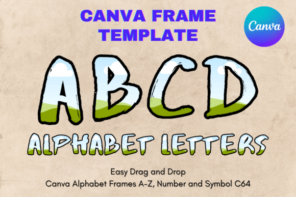 Canva Letters Frame Alphabet Template_64 Graphics