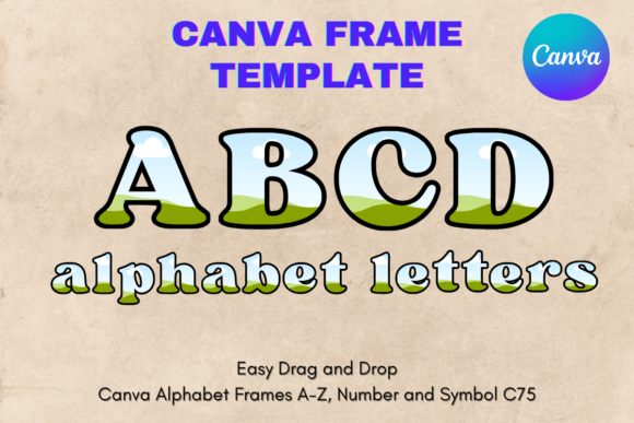 Canva Letters Frame Alphabet Template_75 Graphics