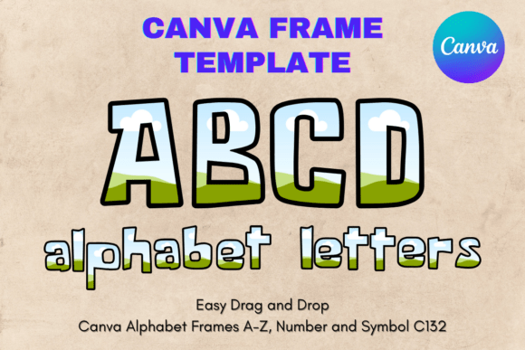 Canva Letters Frame Alphabet Template132 Graphics