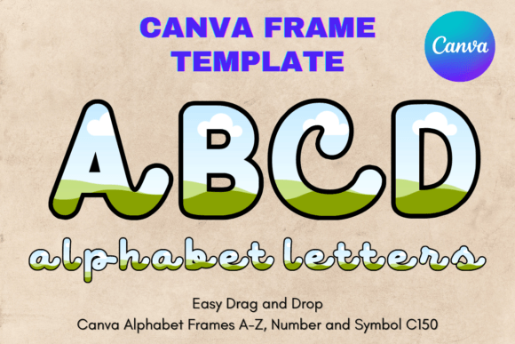 Canva Letters Frame Alphabet Template150 Graphics