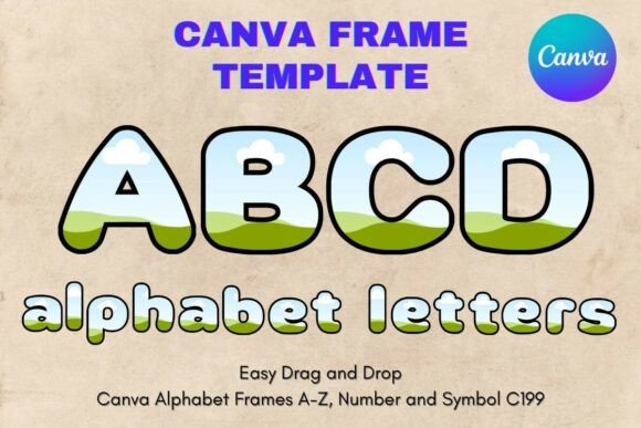 Canva Letters Frame Alphabet Template199 Graphics