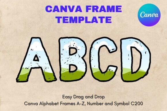 Canva Letters Frame Alphabet Template200 Graphics