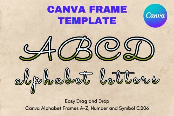 Canva Letters Frame Alphabet Template206 Graphics