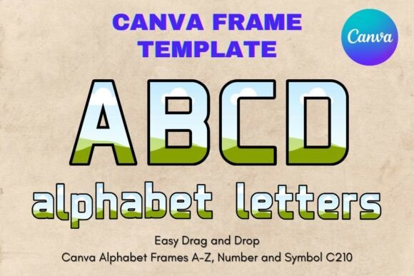 Canva Letters Frame Alphabet Template210 Graphics