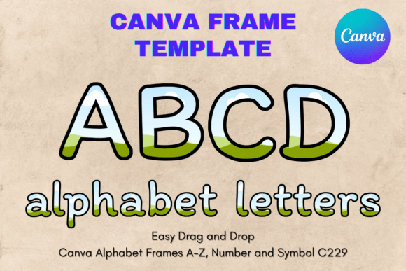Canva Letters Frame Alphabet Template229