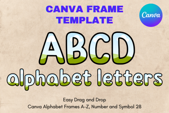 Canva Letters Frame Alphabet Template28 Graphics