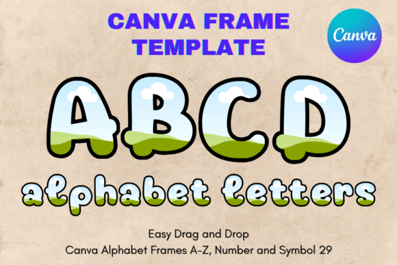 Canva Letters Frame Alphabet Template29