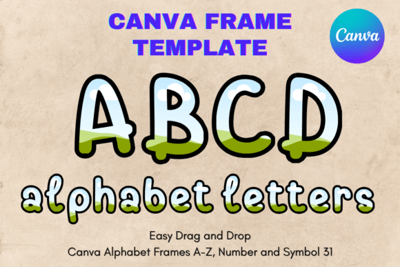 Canva Letters Frame Alphabet Template31 Graphics