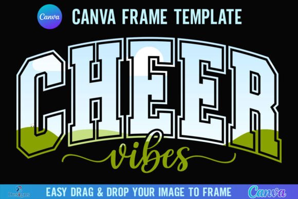 Cheer Vibes Canva Frame Cheerleader Mom Graphics