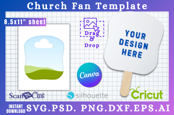 Church Paddle Fan SVG Canva Template: Graphics for Local Branding