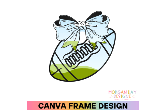 Coquette Football Canva Frame Graphics