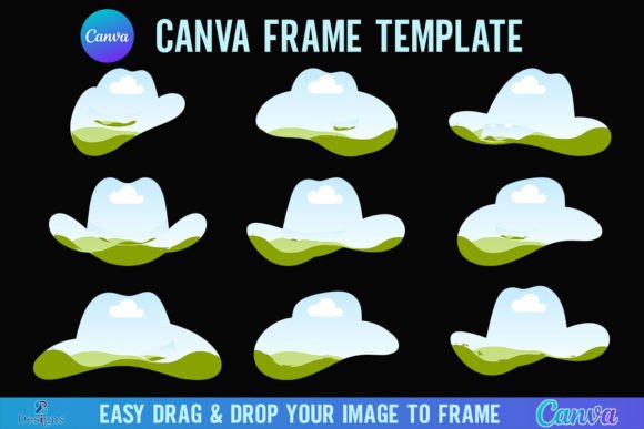 Cowboy Cowgirl Hat Canva Frame Template: Graphics for Authentic Branding
