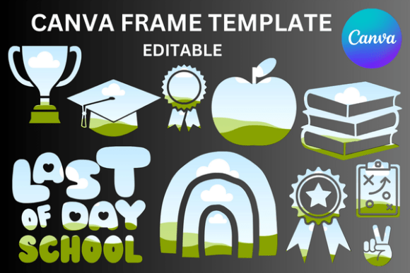 End of School Canva Frame Template: Graphics for Commercial Use