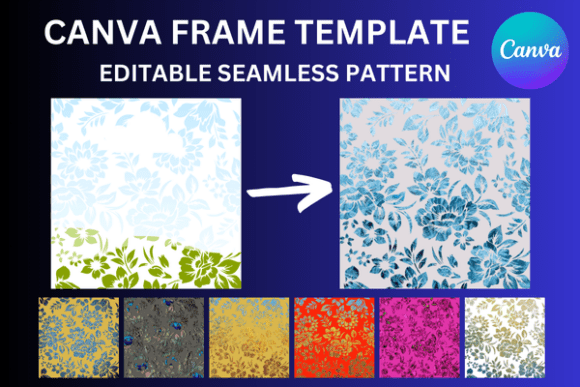 Floral Fabric Pattern Canva Frame: Graphics for Polished Publishing