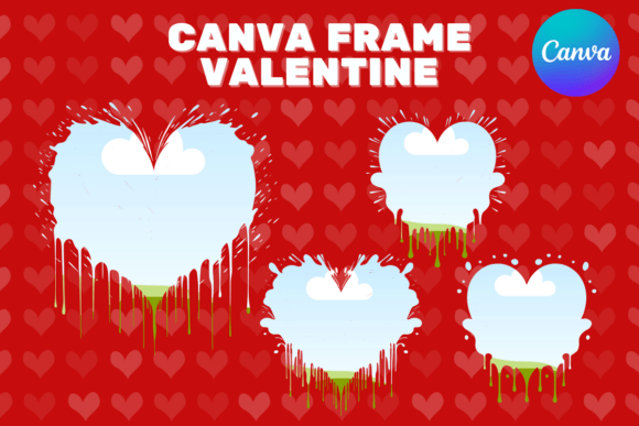 Heart Drip Canva Frame Graphics