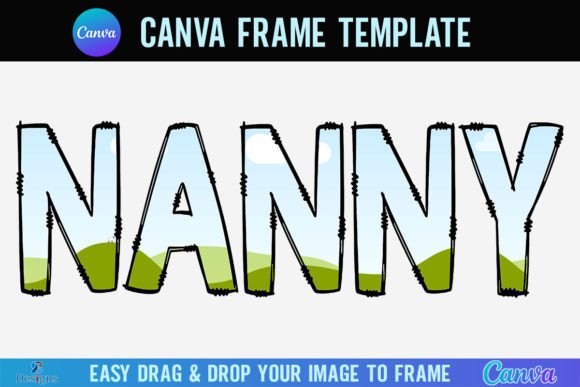Nanny Canva Frame Template Doddle Letters Graphics