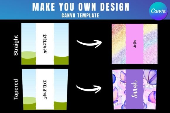 Personalized Tumbler Wrap Canva Template Graphics