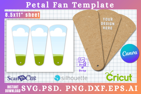 Petal Fan Canva SVG Cut Templates: Graphics for Effortless Brand Elegance