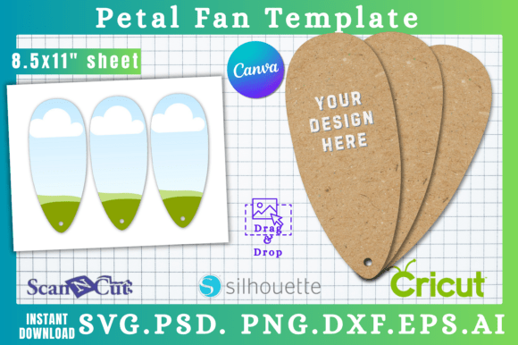 Petal Fan SVG Cut Canva Template: Graphics for Warm, Handmade Branding