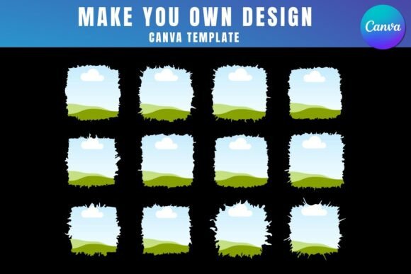 Rainbow Leopard Canva Frame Template Graphics