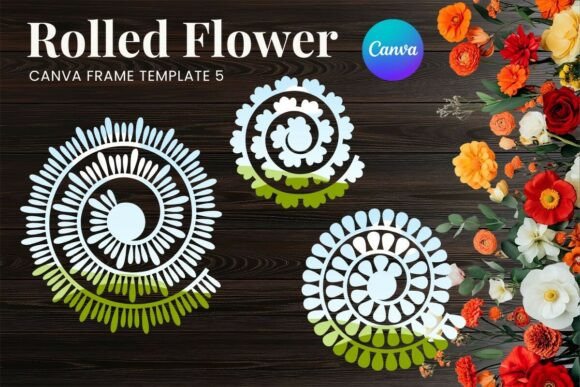 Rolled Paper Flower Canva Frame_5 Graphics