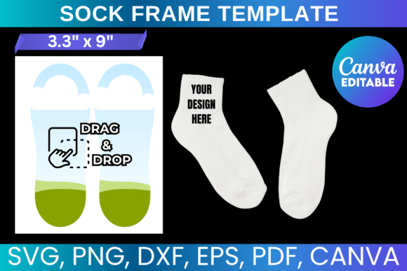 Sock Template Graphics for Canva Branding