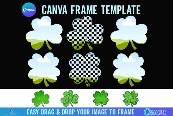 St Patrick Shamrock Clover Canva Frame Graphics