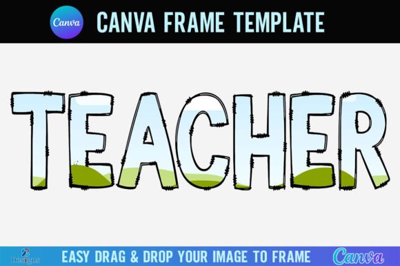 Teacher Canva Template Frame Doodle Font